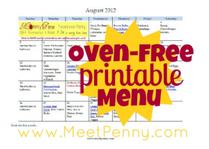 Meet Penny.com's oven-free August menu plan