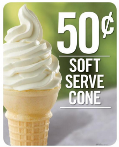 Burger King vanilla ice cream cones
