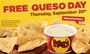 Moe's Free Queso Day - September 20, 2012