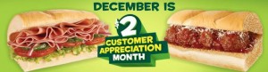 Subway customer appreciation month