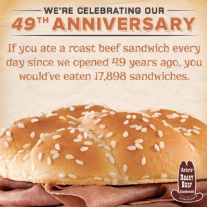 Arby’s: Classic Roast Beef Sandwich for 64¢ – July 23, 2013