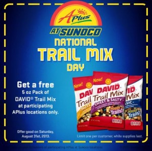 APlus Sunoco: FREE David’s Trail Mix with Coupon – August 31, 2013