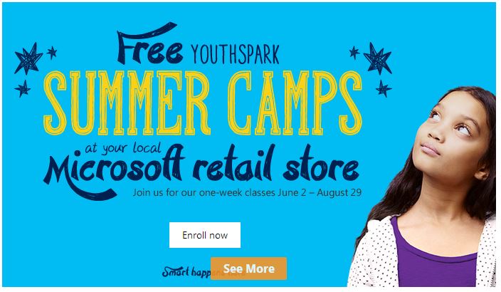 2014: Microsoft Summer Camp for Kids, Ages 8-13
